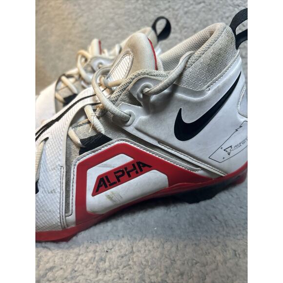 Men’s Nike Alpha Menace Elite 3 Pro M 10 Football Cleats White Red CT6649-103 - Picture 5 of 15